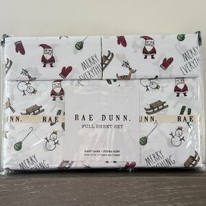 Rae Dunn Christmas Sheets FULL Size SUPER SOFT  Santa, Snowman, Reindeer NWT